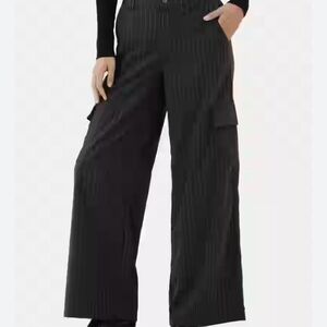 Theory Black Cargo Wide-Leg Pants size 4